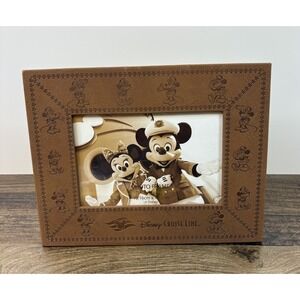 Disney Cruise Line 7" X 9" Photo Frame Faux Leather For 4" X 6" Photos Mickey